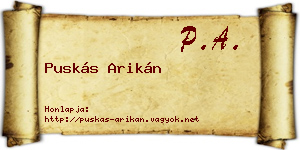 Puskás Arikán névjegykártya